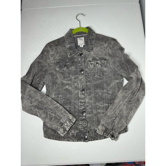 Rare Driver Velour Denim Construction Acid Washed Effect Jacket Size XL Gray - Picture 7 of 14